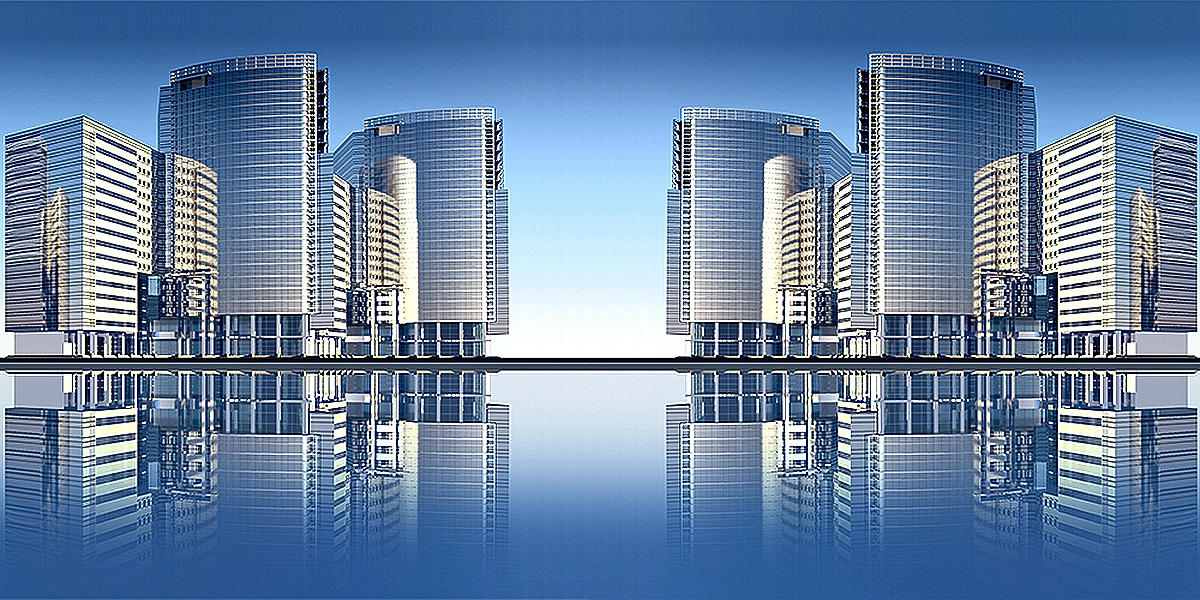 D reflection. Небоскреб 3д. Building information foto. Building information Modeling foto.